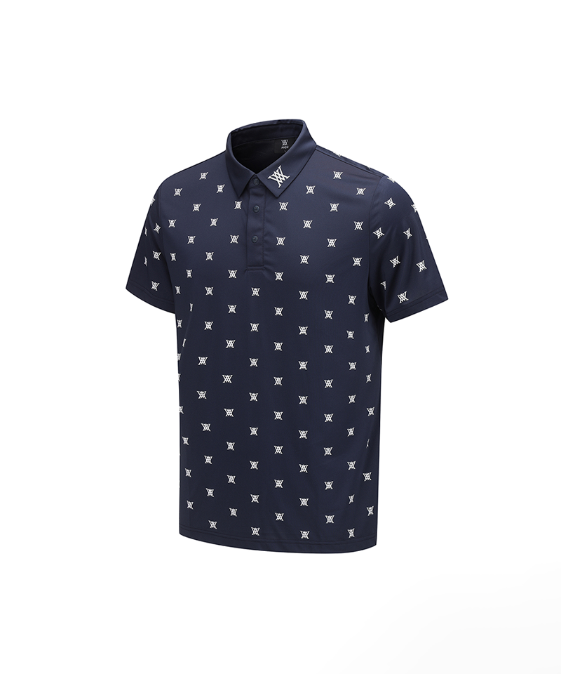GG Men's Monogram Short Sleeve T-Shirt - Navy