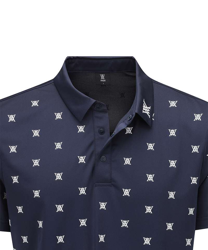 GG Men's Monogram Short Sleeve T-Shirt - Navy