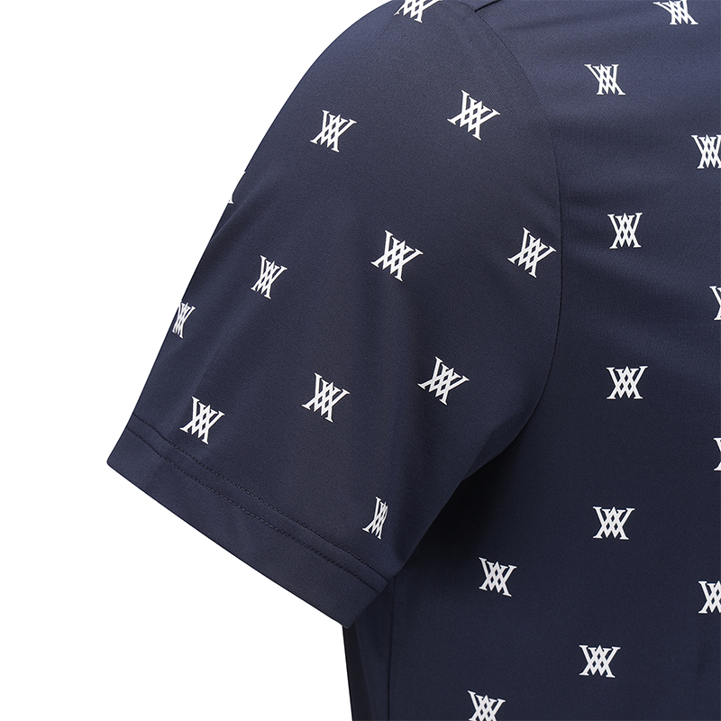 GG Men's Monogram Short Sleeve T-Shirt - Navy
