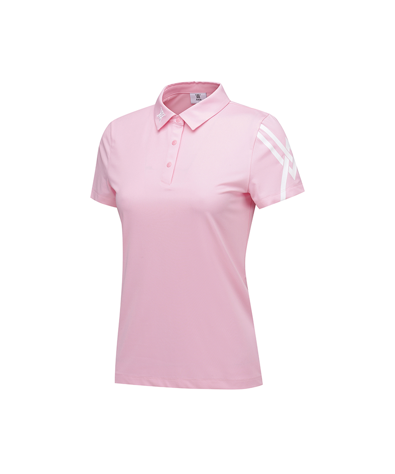 Women's Sleeve Print Short Sleeve T-Shirt - Pink