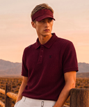 Men's Wave Textured Transition Short Sleeve T-Shirts - Burgundy