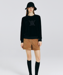 Women's Velvet High Waist Half Pants - Camel