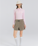 Women's Velvet High Waist Half Pants - Grey
