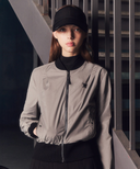 Women's Color Block Hooded Blouson Jacket - Grey