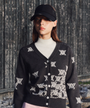 Women's Logo Knit Cardigan - Charcoal Grey