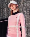 Women's Block Turtleneck Sweater - Pink