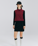 Women's Faux Layered T-Shirt - Burgundy