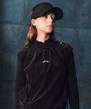 Women's Woven Mix Layered T-Shirt - Black