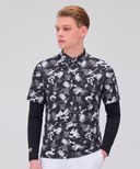 Men's Abstract Layered T-Shirt - Dark Grey