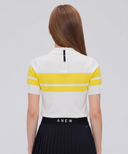 Women's Abstract Color Block Sweater - White