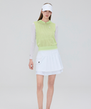 Women's Hooded Knit Vest - Lime