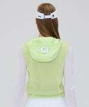 Women's Hooded Knit Vest - Lime