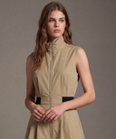 Women's Sleeveless Open One Piece - Beige