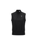 Women's Back Zip Mock Neck Vest - Black
