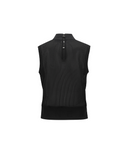 Women's Back Zip Mock Neck Vest - Black