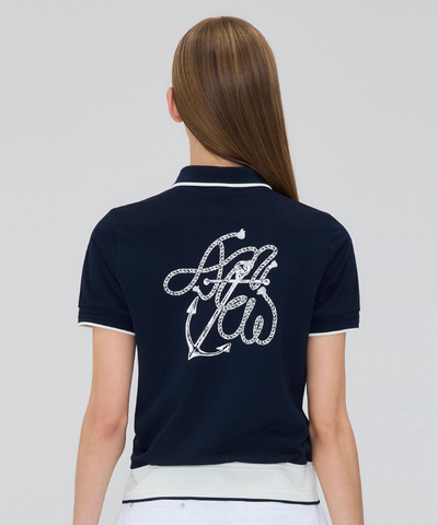 Women's Rope Logo T-Shirt - Navy
