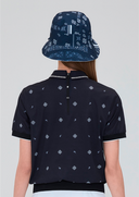 Women's Seasonal Pattern Half Zip T-Shirt - Black