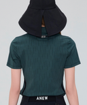Women's Solid Back Zip T-Shirt - Dark Green