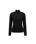 Women's Mock Neck Cooling Sleeve T-Shirt - Black