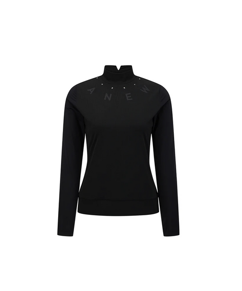 レディースウェア RUFFLOG CIRCLE OF FORCE MOCK NECK TEE WM Women's Mock Neck Cooling Sleeve T-Shirt - Black – Anew Golf USA