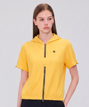 Women's Abstract Double Zip Anorak T-Shirt - Yellow