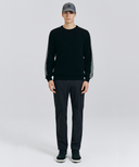 Men's Sleeve Tape Windproof Sweater - Black