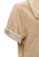 Women's Short Sleeve Fur Jacket - Light Beige