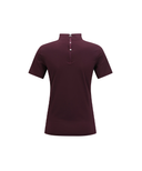 Women's Back Zip Mock Neck T-Shirt - Wine