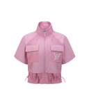 Women's Essential Short Sleeve Pleats Jacket - Pink