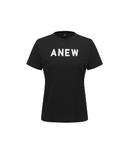 Women's Solid Round Short Sleeve T-Shirt - Black