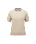 Women's Solid Short Sleeve Sweater - Beige