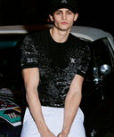 ANEW GOLF Men's SM Pattern Short Round Sleeve Sweater - Black