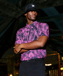 ANEW GOLF Men's SM Tropical Pattern Short T-Shirt - Hot Pink