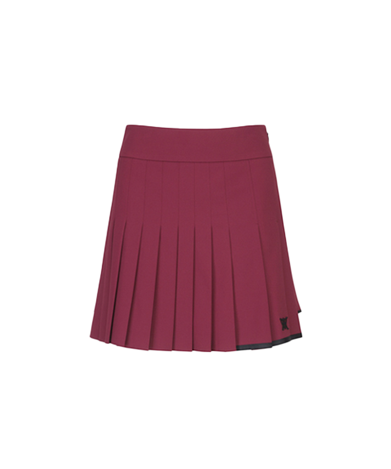 Women's Logo Band Double Pleats SQ - Wine