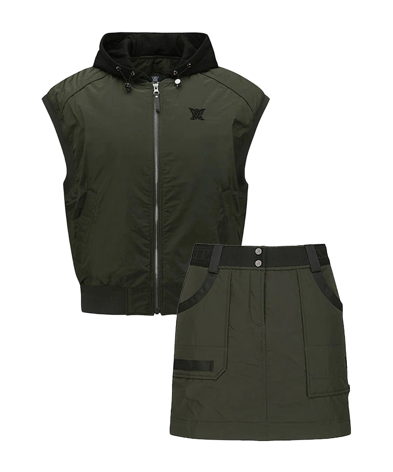 Khaki skirt womens sales vest