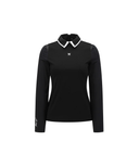 [Signature] Women's Mesh Hybrid Long T-Shirt - Black