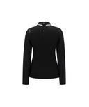 [Signature] Women's Mesh Hybrid Long T-Shirt - Black