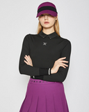 Women's Back Zip Point Long T-Shirt - Black