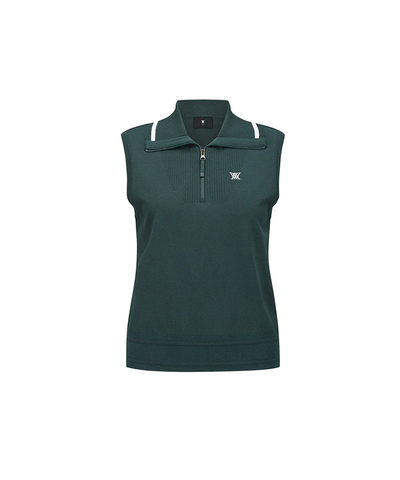 Women's Sailor Collar Knit Vest - Dark Green