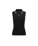 Women's Sleeveless Collared Sweater - Black