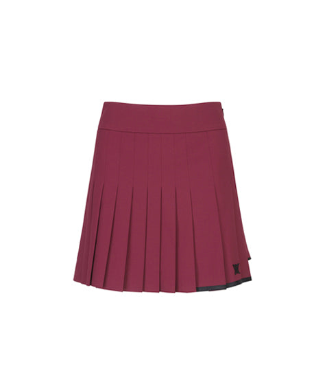 Women's Logo Band Double Pleats SQ - Wine