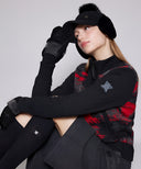 Women's Line Knit Ballcap - Black