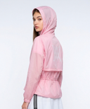 Women's Mid Length Hooded Jacket - Pink