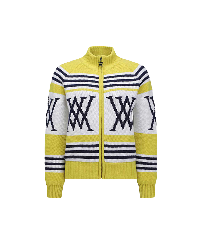 Women's Logo Point Cardigan - Mustard