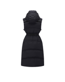 Women's Long Length Down Vest - Black
