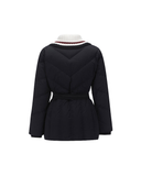 Women's Knit Detachable Medium Length Down JK - Black
