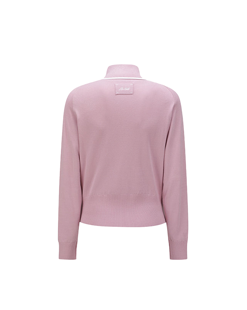Women's High Neck Zip - Pink