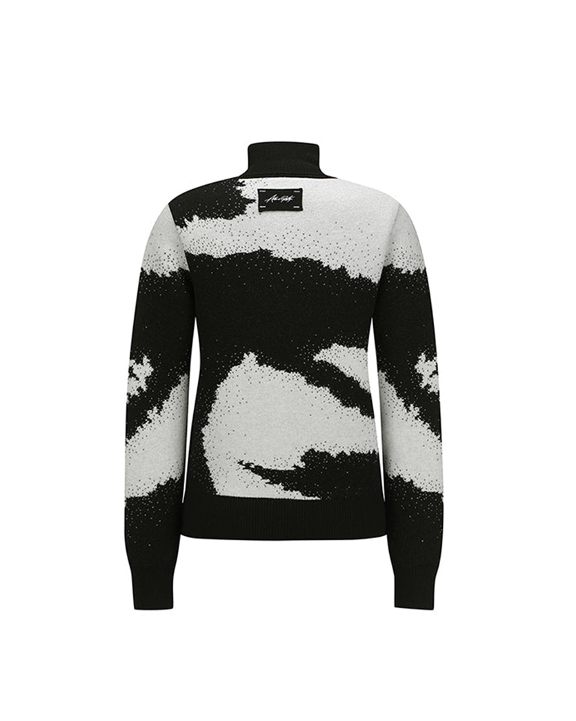 Women's Cashmere Blend High Neck Sweater - Black