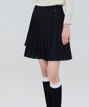 Women's  Pleated Wrap Skirt - Black