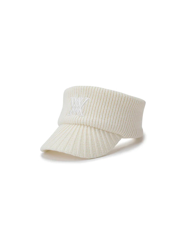 Solid Knit Visor - White